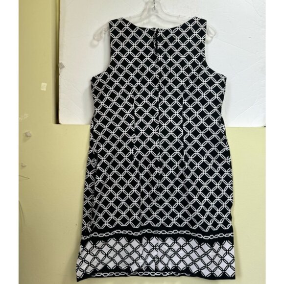 Tradition Vintage Cotton Graphic Sheath Stretch Midi Dress Sleeveless ZipSlit 12 - Picture 2 of 16